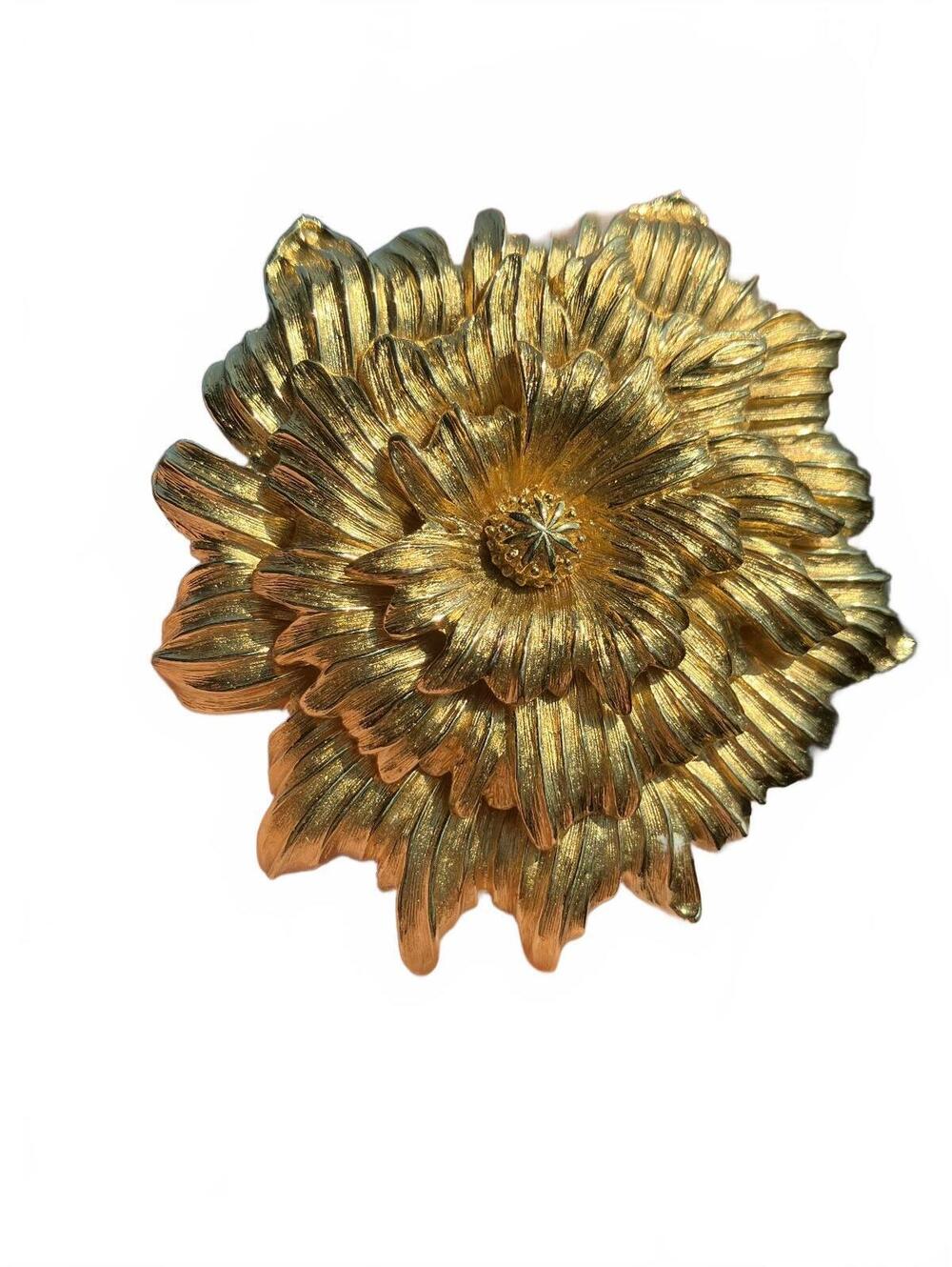 Monet Gold Flower Brooch
